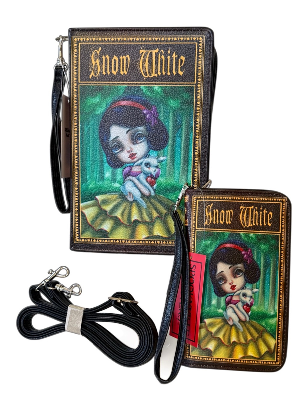 Snow White Book Purse & Wallet Set Spookyville Critters Gothic Fairy Tale Bag - Picture 13 of 15